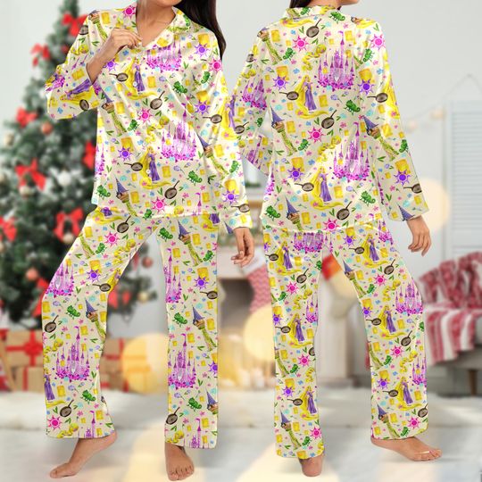Rapunzel Princess Pajamas, Tangled Pajamas Women Shirt, Princess Family Pajamas, Magic Kingdom Shirt, Summer Trip Cartoon Characters Gift
