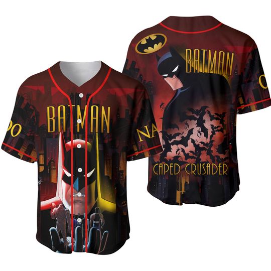 Batman Baseball Jersey, Batman Caped Crusader Jersey, Batman And Robin Superhero Baseball Shirt