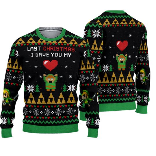 Discover Link To My Heart Legend of Zelda Ugly Christmas Sweater B6P9JJFX