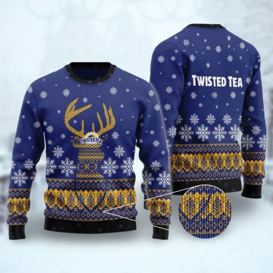 Christmas Twisted Tea Reindeer Ugly Sweater, Tea Party Christmas Shirt, Funny Family Xmas Sweater, Christmas Shirt, New Year Shirt