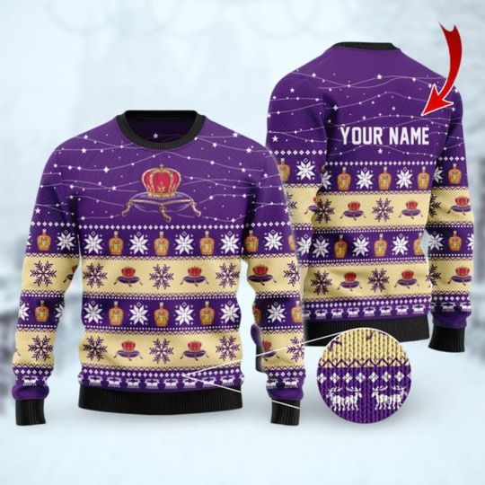 Christmas Crown Royal Whisky Sweater, Mens Ugly Sweater, Personalized Johnnie Walker Shirt, Drinking Christmas Shirt, Women Sweater