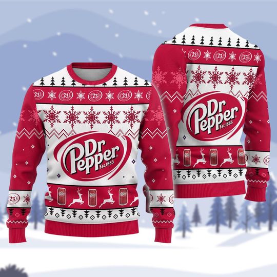 Dr Pepper Sweater, Soda Lovers Xmas Sweater, Diet Dr Pepper Ugly Sweater, Soft Drink Lovers Christmas Sweater, I Love Dr Pepper Sweater
