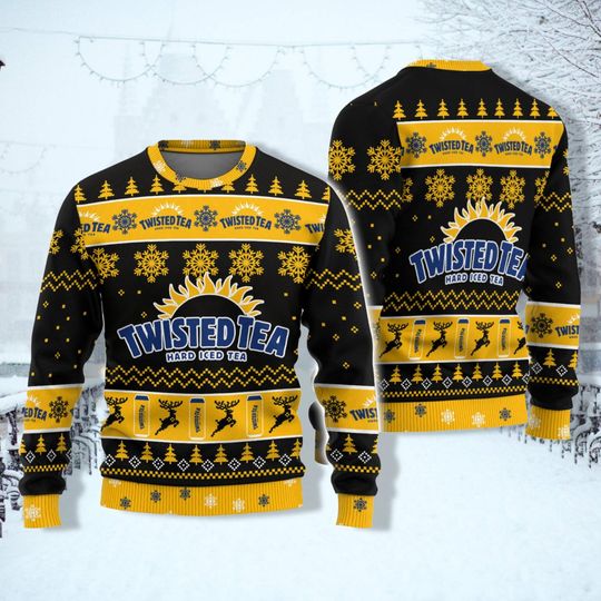 Twisted Tea Ugly Christmas Sweater, Christmas Drinking Sweater, Christmas Party Sweater, Holiday Xmas Trip, Twisted Tea Lover Gift