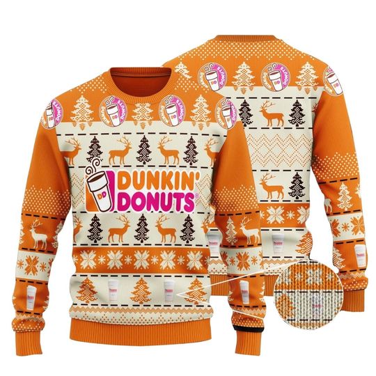 Dunkin Donuts Christmas Sweater, Coffee Christmas Shirt, Christmas Sweater Woman, Ugly Xmas Sweater, Family Vacation, Christmas Gift