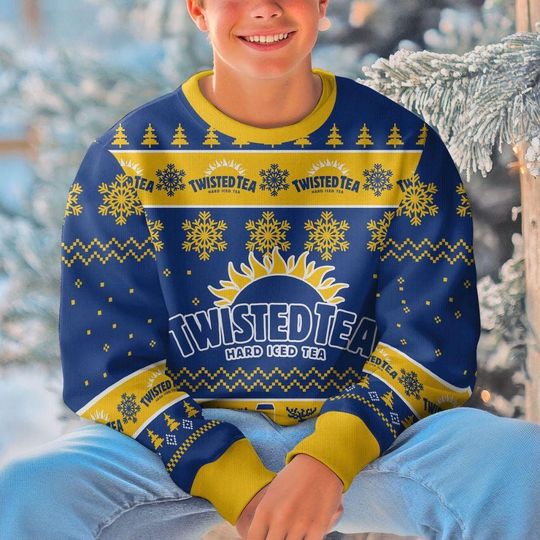 Twisted Tea Christmas Ugly Sweater, Twisted Tea Hard Iced Tea Xmas Shirt, Drinking Label Sweater, Xmas Gift, Holiday Ugly Sweatshirt