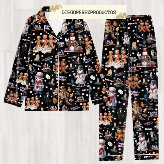 Law & Order Christmas Pajamas, Svu TV Series Women Pajamas, Special Victims Unit Pajamas Set, Gingerbread Funny Christmas