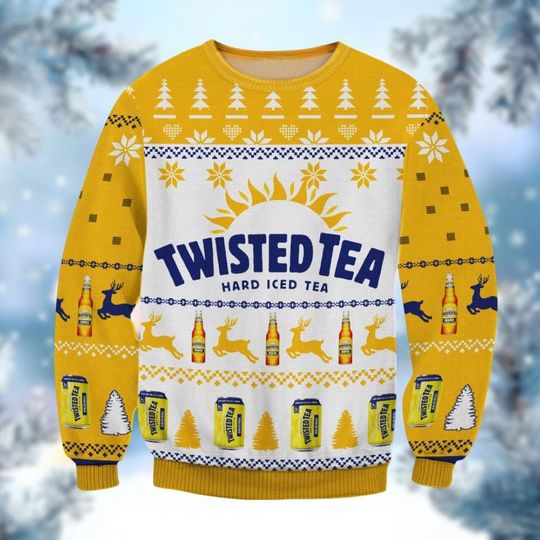 Twisted Tea Christmas Ugly Sweater, Hard Iced Tea Xmas Sweater, Sweaters For Men, Ugly Sweater Shirt, Drinking Christmas Party Gift