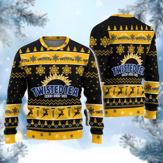 Twisted Tea Ugly Sweater, Hard Iced Tea Holiday Sweater, Tea Lover Xmas Sweater, Sweaters For Men, Ugly Sweater Shirt, Vacation Gift