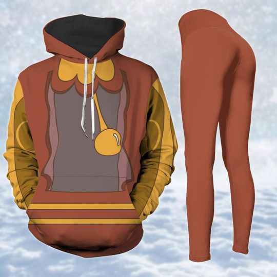 Christmas Cogsworth Cosplay Hoodie Legging, Beauty And The Beast Costume, Disneyland Family Trip 3D Shirt, Magic Kingdom, Xmas Gift