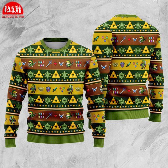 Legend of Zelda Link Ugly Christmas Sweater, Tears Of The Kingdom Ugly Sweatshirt, Breath of the Wild Xmas Sweater, Ugly Christmas Sweater