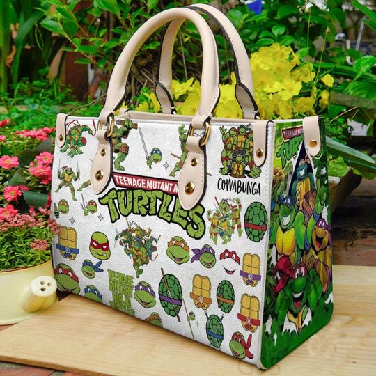 Teenage Mutant Ninja Turtles Handbag, Ninja Turtles Bag, Custom Leather Handbag, Travel Bag Gift, Gift For Her