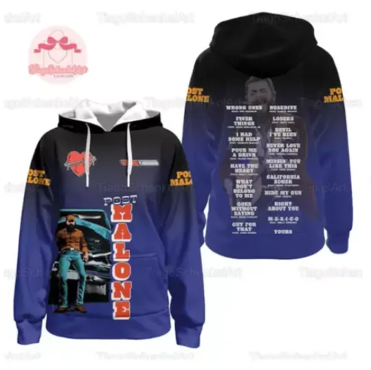 Post Malone 2024 Hoodie 3D- all printed, Dad gift hoodie 3d