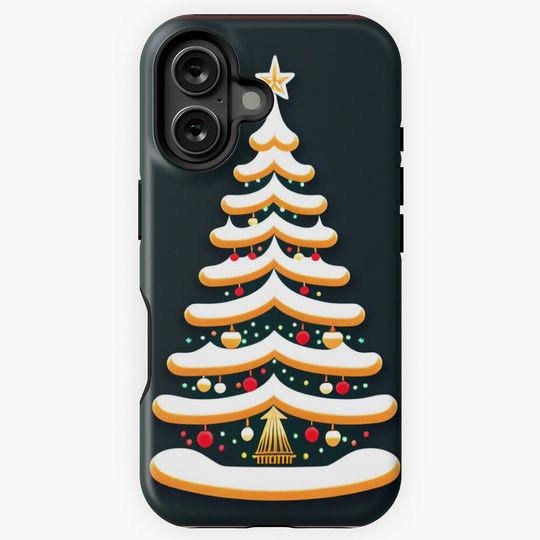 doodle Russian winter Christmas tree lights  iPhone Case