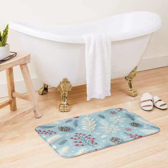 Winter Wonderland: Festive Seasonal Pattern Bath Mat