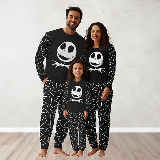 Jack Skellington Matching Pajamas Set For Family, Disney Christmas Pajamas, Nightmare Before Christmas Holiday Pajamas, Magic Kingdom