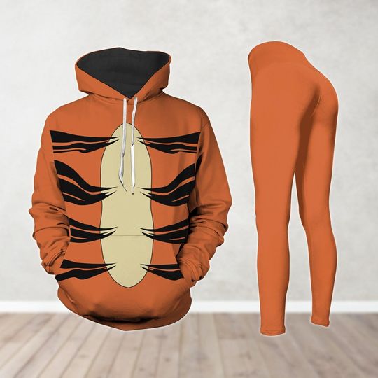 Disney Winnie The Pooh Hoodie And Leggings, Tigger Cosplay Costume, Cartoon Women Leggings, Disney Birthday Gift, Magic Kingdom Tee