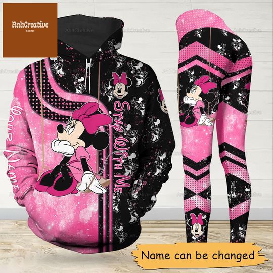 Disney Minnie Hoodie And Leggings, Custom Minnie Character Hoodie, Minnie Mouse Hoodie, Minnie Leggings For Women, Gifts For Her Women