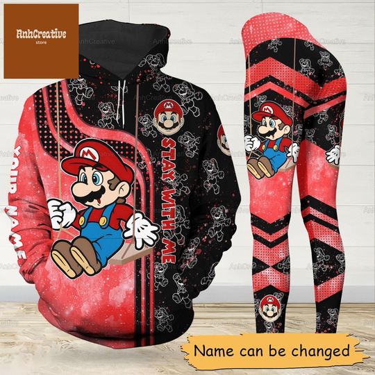 Disney Mario Hoodie And Leggings, Custom Super Mario Game Movie Hoodie, Super Mario Hoodie, Leggings For Women, Gifts For Him Her Men