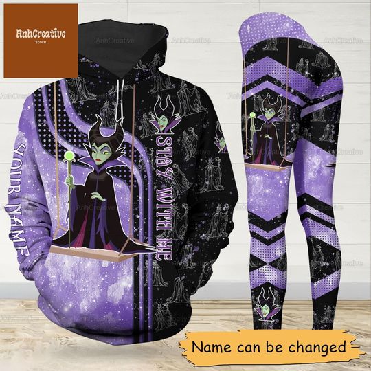Maleficent Hoodie And Leggings, Custom Disney Villains Hoodie, Disney Witch Hoodie, Bad Witch Villains Leggings, Gifts For Her Women