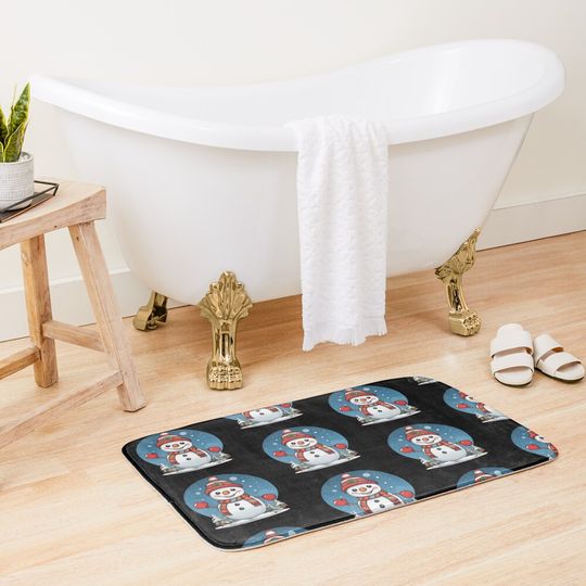 Christmas snowman Bath Mat