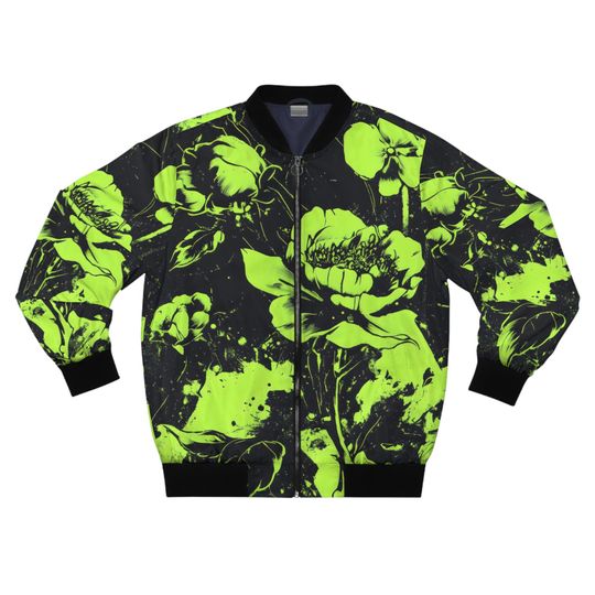 Vintage Fkowers  Bomber Men's Jacket ,Men's AOP Bomber Jacket,Fashionable Floral Bomber Jacket