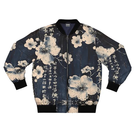 Vintage Japanese Bomber  Jacket ,Men's AOP Bomber Jacket,Vintage Flowers Bomber Jacket