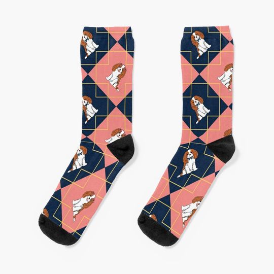 Lattice Cavalier King Charles Spaniel Socks