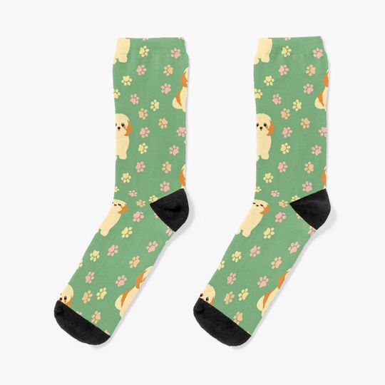 Shih Tzu and Paw Prints Socks