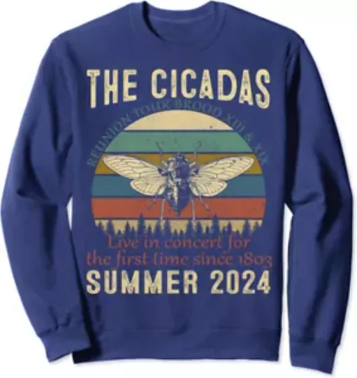 Retro Cicada Brood Summer 2024 Reunion Tour Unisex Crewneck