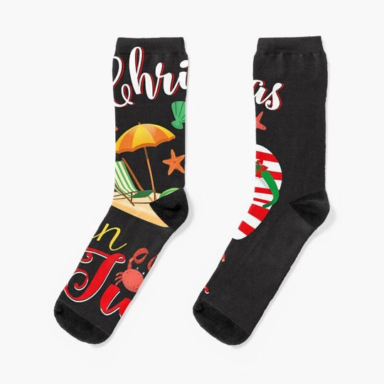 Christmas In July Funny Summer For Beach Lovers Premium Socks