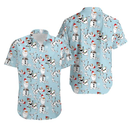 Olaf And Snowgies Snowflake Christmas Hawaiian Shirt