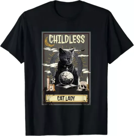 Childless Cat Lady Tarot Card T-Shirt  ,Unisex Tee