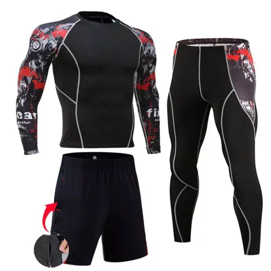 Men's Compression Sportswear Suits Gym Tights Training Clothes Workout Jogging