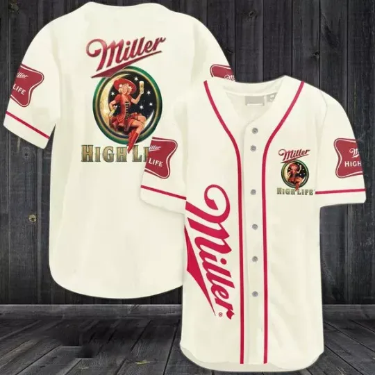 Hot!~Hot! Beige-Miller Highlife Jersey Gifts For Women Men