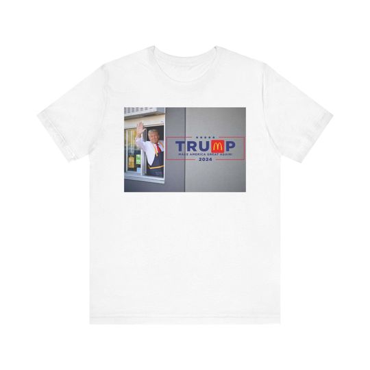 MAGA Trump McDonald's Shirt Unisex Tee, Patriotic American Flag Apparel, Political Graphic Tshirt, Conservative Gift