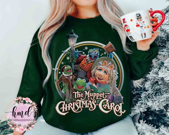 Vintage The Muppet Christmas Carol Characters Group T-shirt, K the frog Gonzo Miss Piggy Xmas Movie Retro 90s Tee, Magic Kingdom Gift
