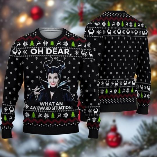 Maleficent Christmas Ugly Sweater, Villains Evil Funny Sweater, Disneyland Villains Xmas Sweatshirt, Bad Witches Tee, Disney Xmas Gift