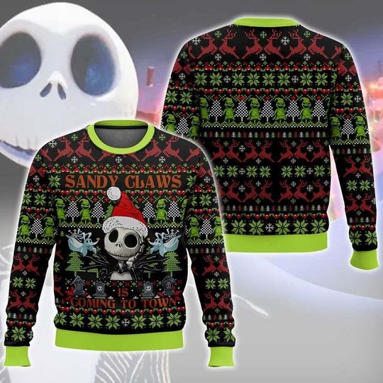 Discover Jack Skellington Xmas Sweatshirt, Nightmare Before Christmas Ugly Sweater, Horror Movie Xmas Sweater, Skellington Shirt, Christmas Gift