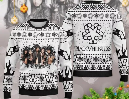 Black Veil Brides BVB Biersack Jinxx Gothic Rock band Christmas Ugly Sweater