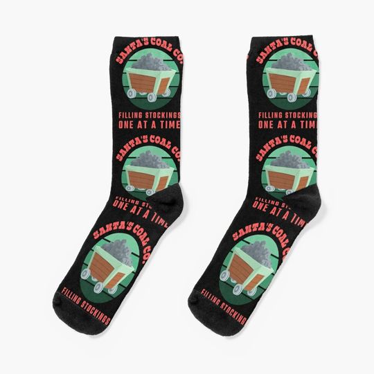 santa's coal company, santas naughty list Socks