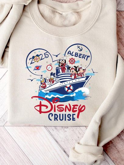 Disney 2025 Family Vacation Cruise Name Sweatshirt,Custom Disney Sweatshirt,Disney Group Shirt,Disneyland Trip Shirt,Mickey Mouse Sweatshirt