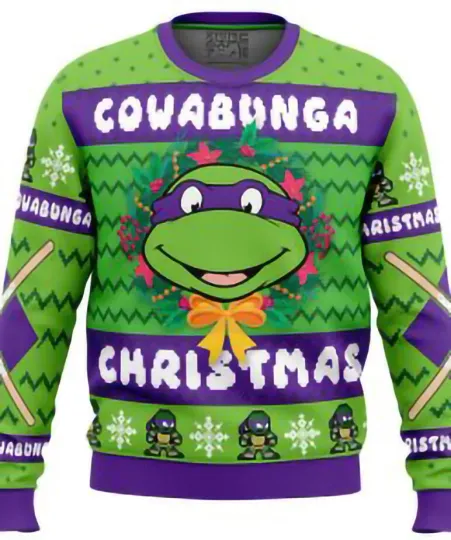 Cowa bunga Dona tello Teenage Mu tant Ninja Turtles Ugly Christmas Sweater