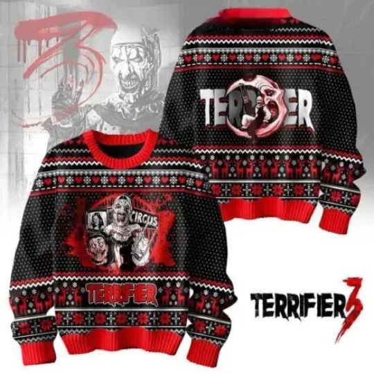 Terrifier In Circus Halloween 2024 Christmas Ugly Sweater