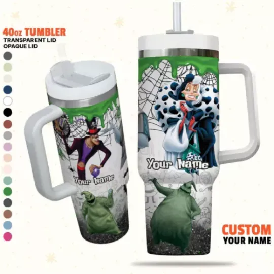 Custom Disney Villain Trickster Colorful Tumbler, Custom Disney Characters 40oz