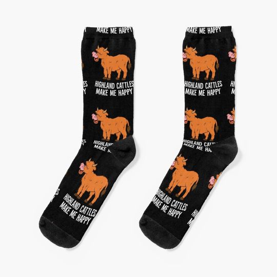 Scottish highland cattle - Highland cattles makes me happy Socks