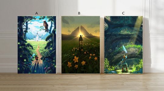 The Legend of Zelda: Breath of the Wild Video Game canvas poster unframe multiple choice