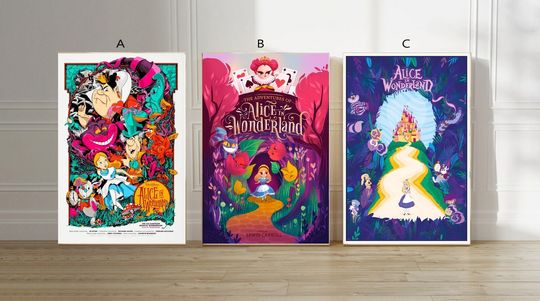 Alice in Wonderland Film classic movie canvas poster unframe multiple choice