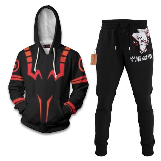 Sukuna Jujutsu Satoru Hoodie And Jogger Set Anime Clothes