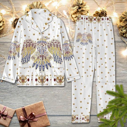 Christmas Elvis Pajamas Set, Elvis Presley Pajamas, Elvis King Pajamas