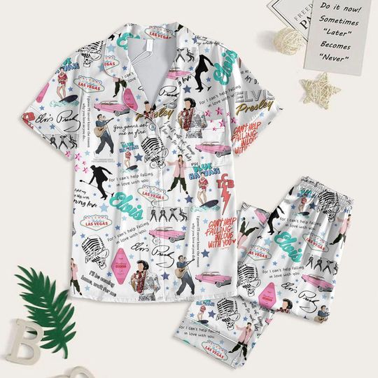 Elvis Pajamas, Set Elvis Shirt, Elvis Presley Elvis Presley Lovers